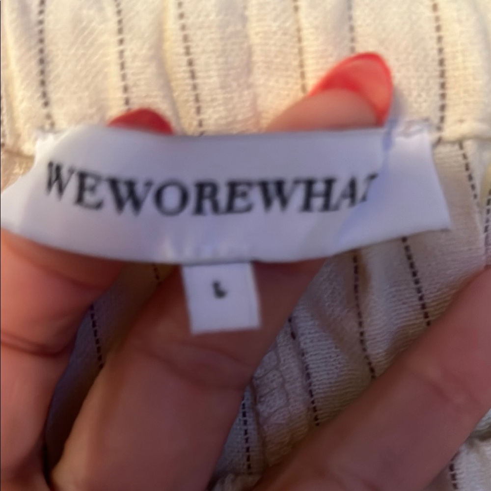 WeWoreWhat Cream Striped Sleep Pants - Picture 3 of 10